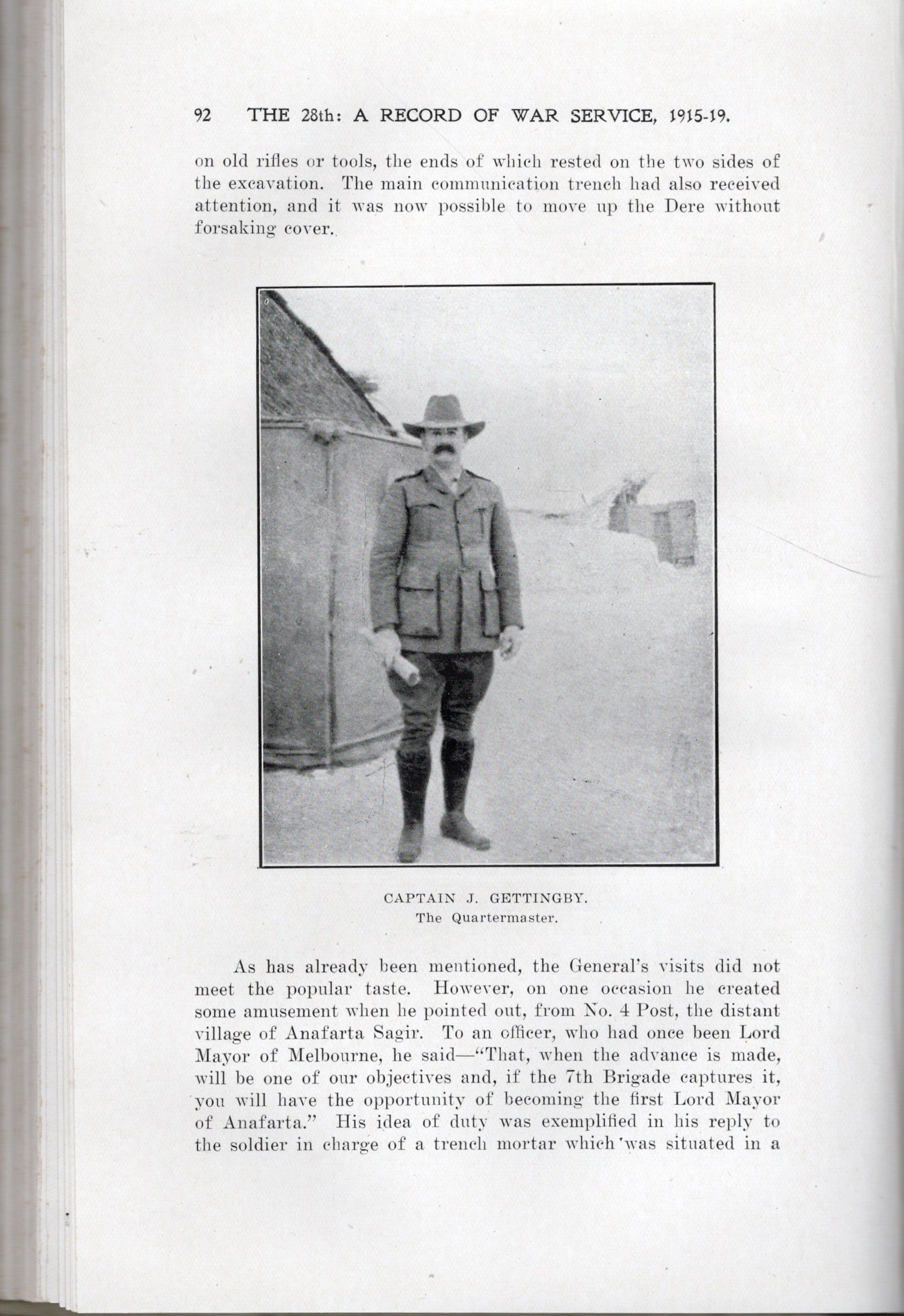 The 28th A Record of War Service With The Australian Imperial Force 1915 - 1919