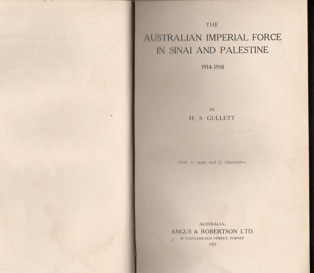 The Australian Imperial Force in Palestine 1914-1918