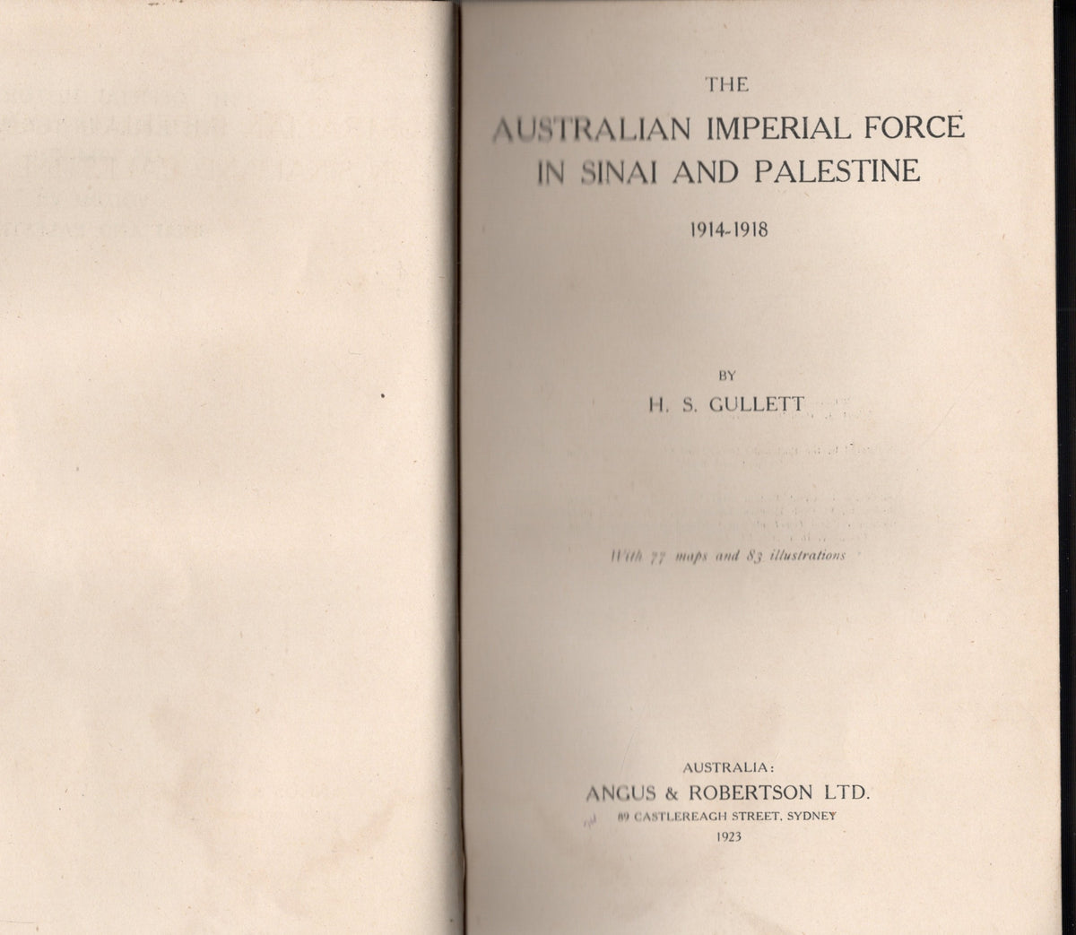 The Australian Imperial Force in Palestine 1914-1918