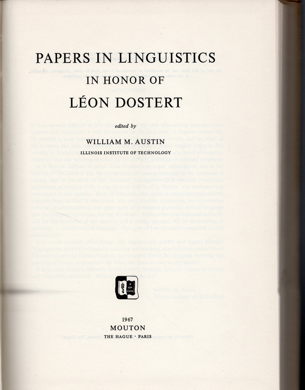 Papers Linguistics in Honour of Leon Dostert
