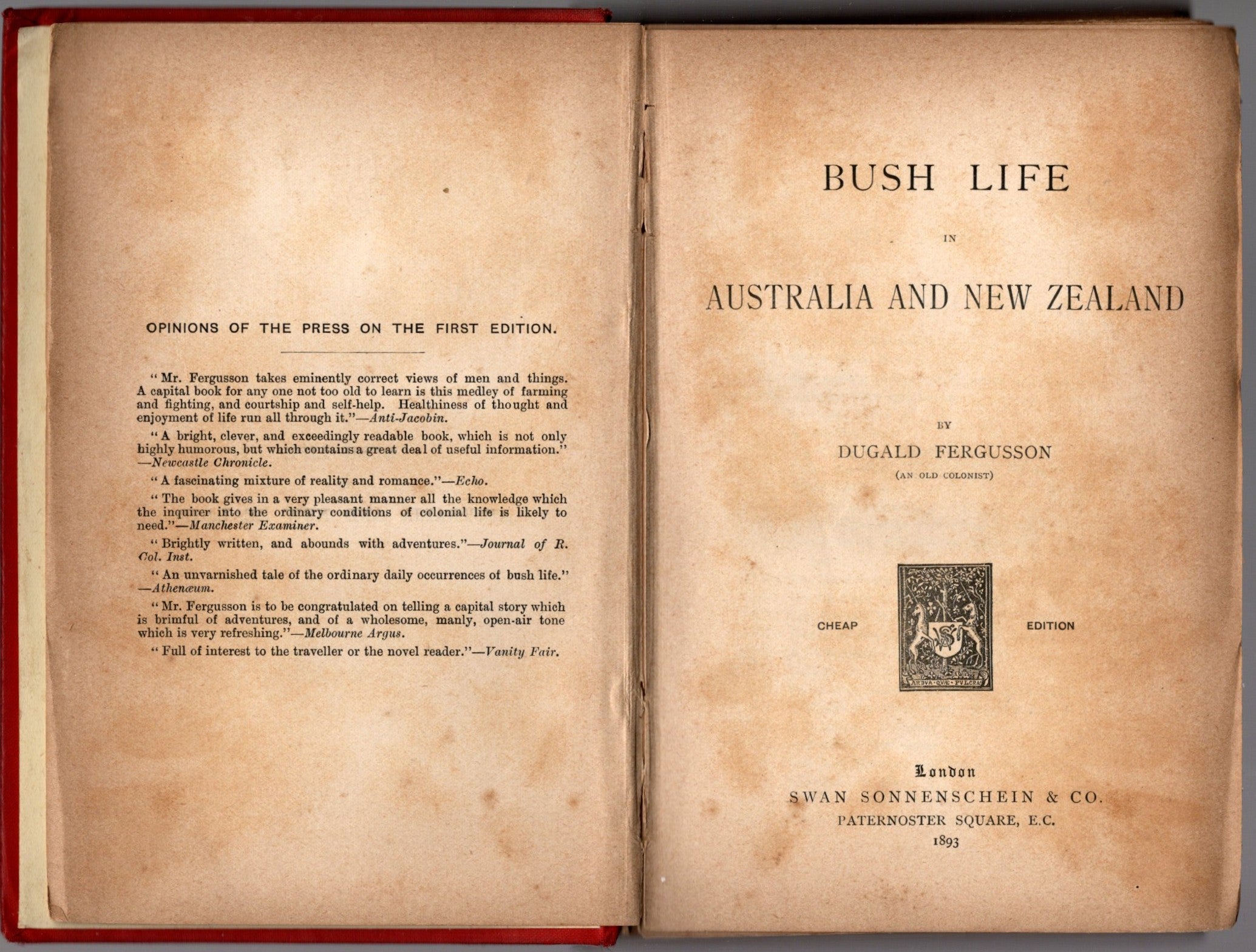 Bush Life in Australia and New Zealand