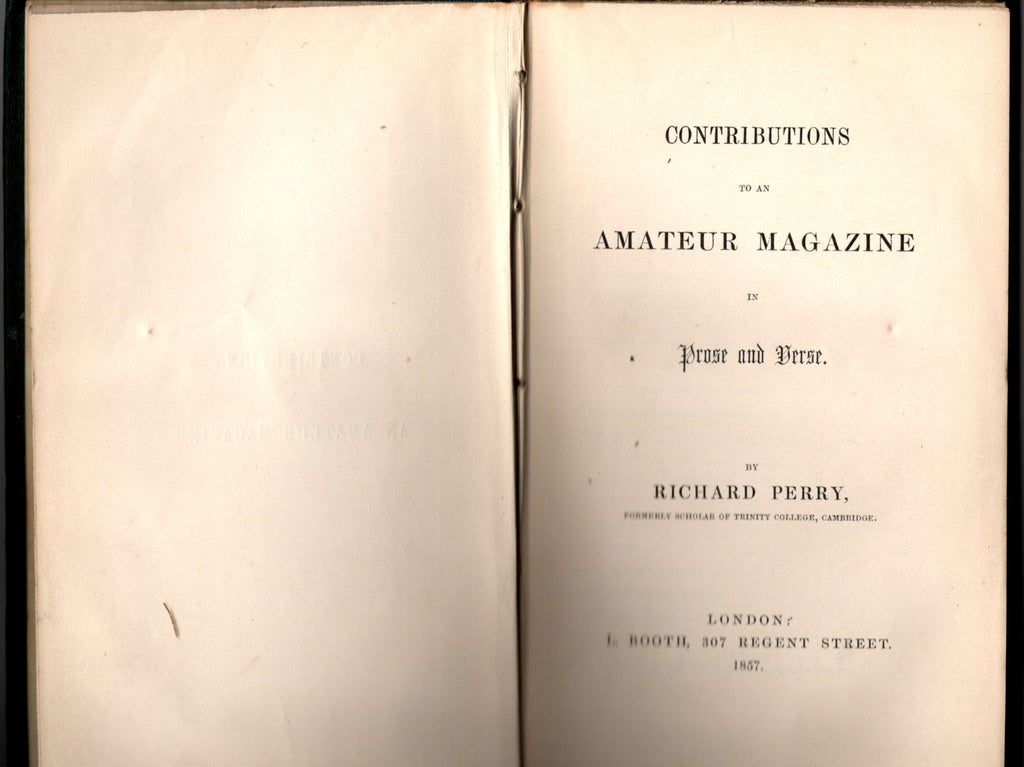 Contributions To An Amateur Magazine
