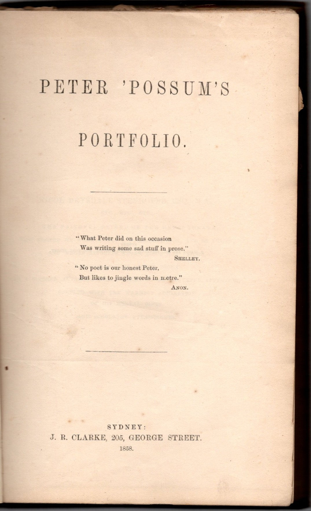 Peter 'Possums' Portfolio