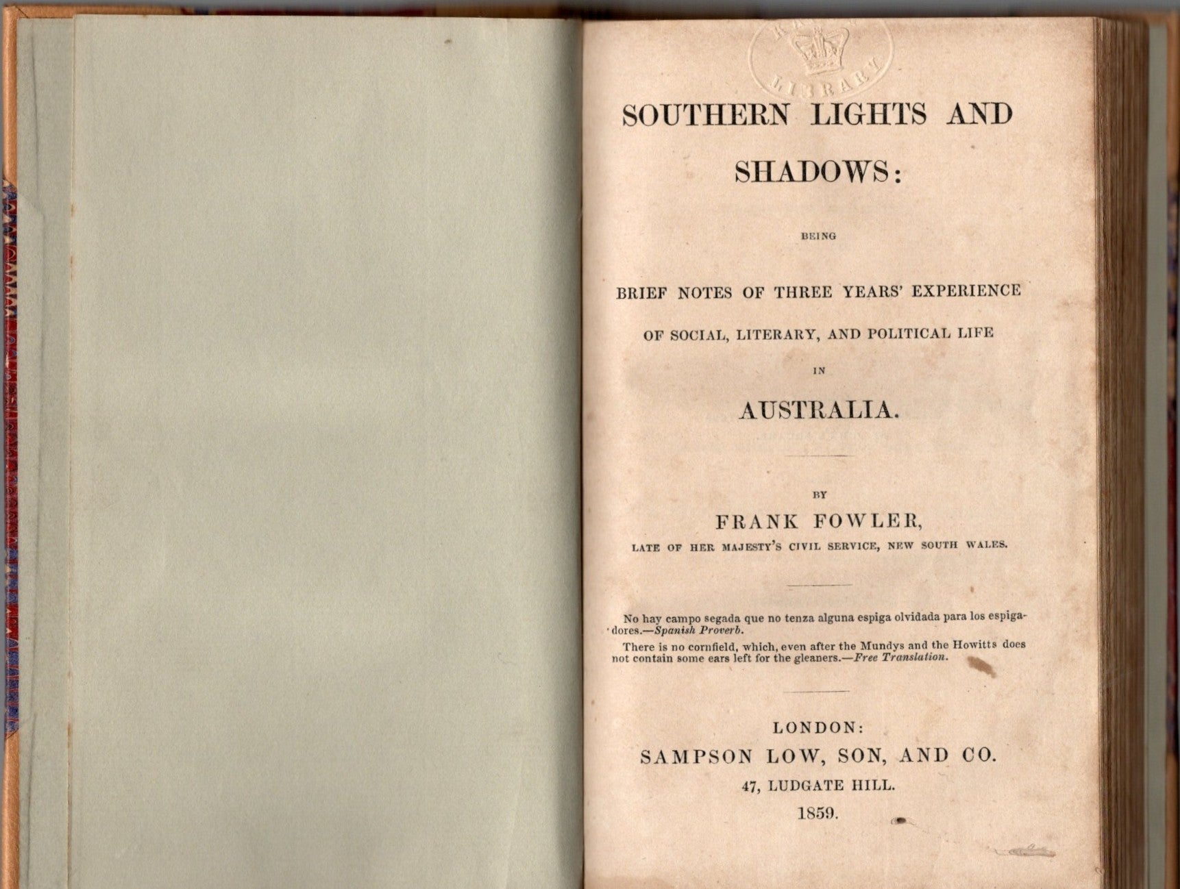 Southern Lights And Shadows: Being Brief Notes of Three Years Experience Of Social, Literary, And Political Life