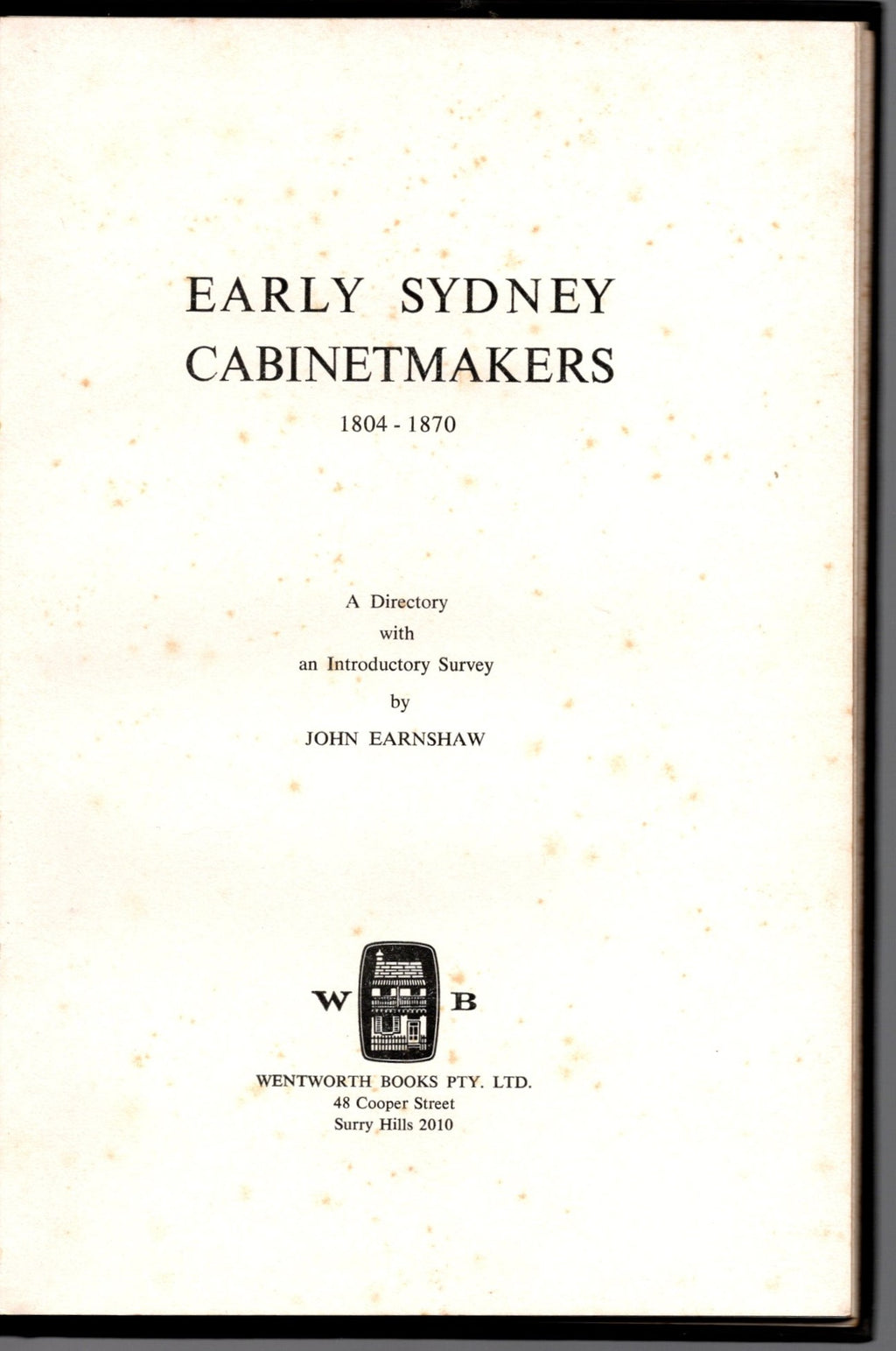 Early Sydney Cabinetmakers