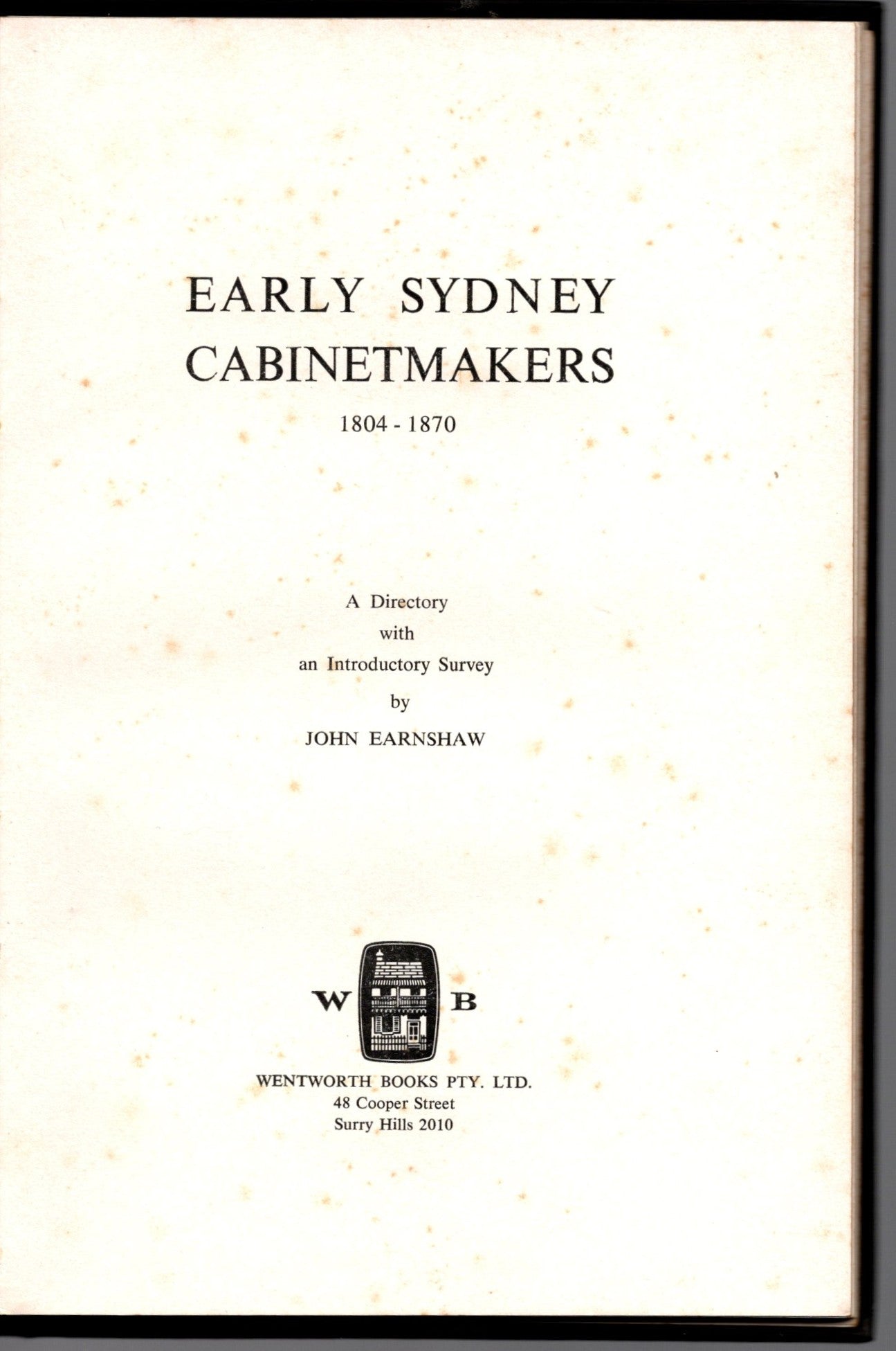 Early Sydney Cabinetmakers