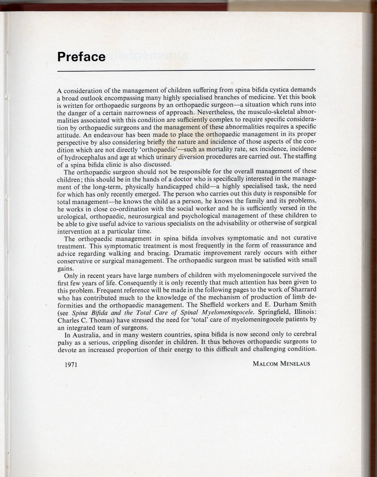 The Orthopaedic Management of Spina Bifida Cystica